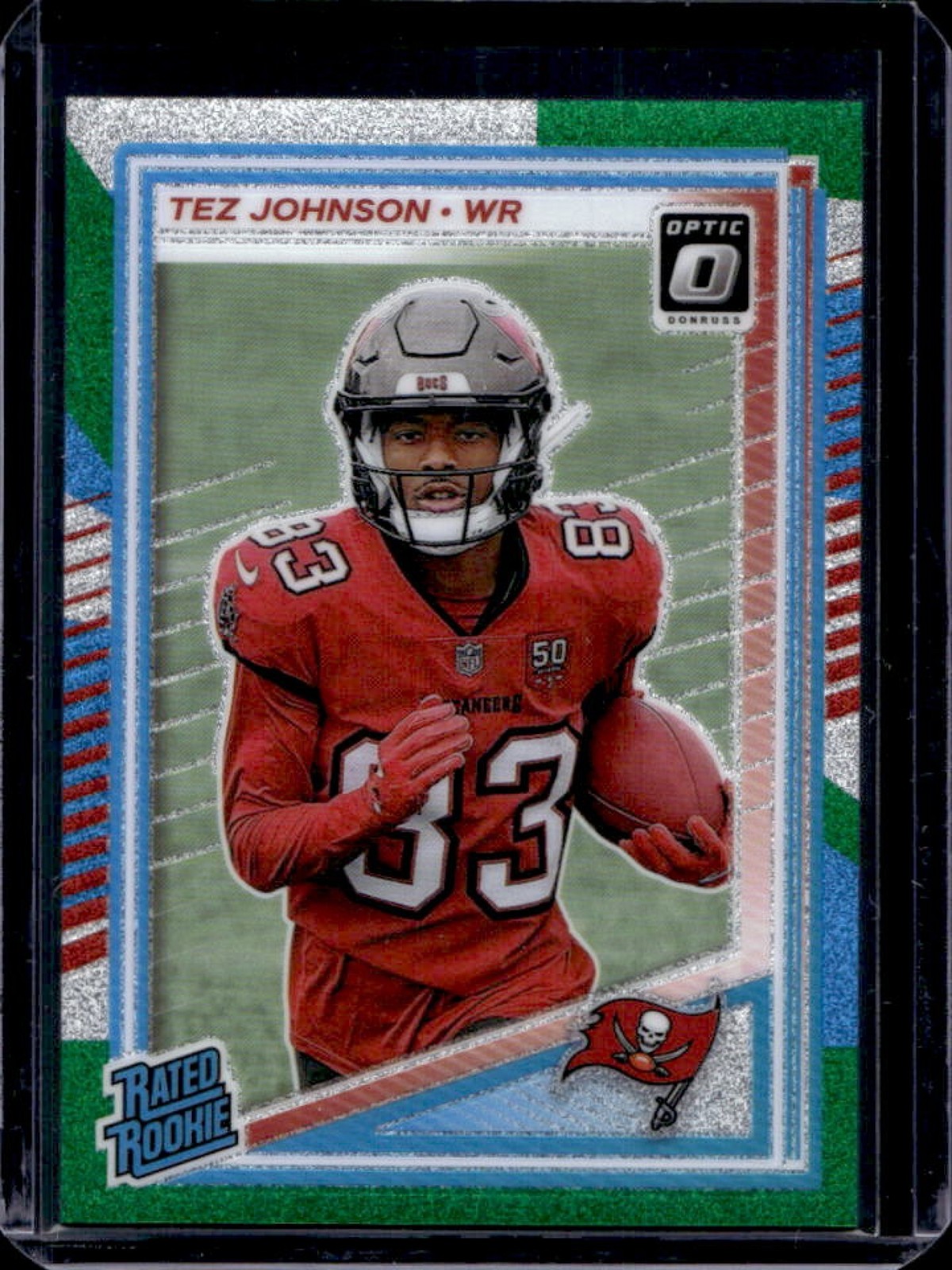 2025 Panini Donruss Optic Tez Johnson Rated Rookie Jazz Prizm #231 Buccaneers