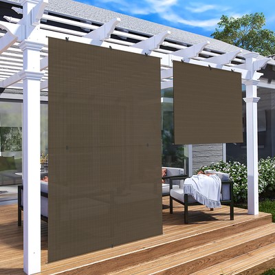 Brown Patio Sun Shade Roller Shade Foldable Roll Up Blinds for Outdoor Porch