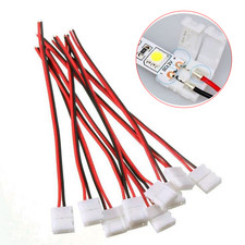 10x Led Strip Light Connector Smd 5050 5630 Single 2 Wire 10mm Pcb Board Adapter