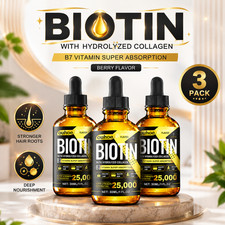 3Pcs Biotin Hair Oil Collagen Scalp Serum Rosemary Ginseng Thicker Hair Care UK