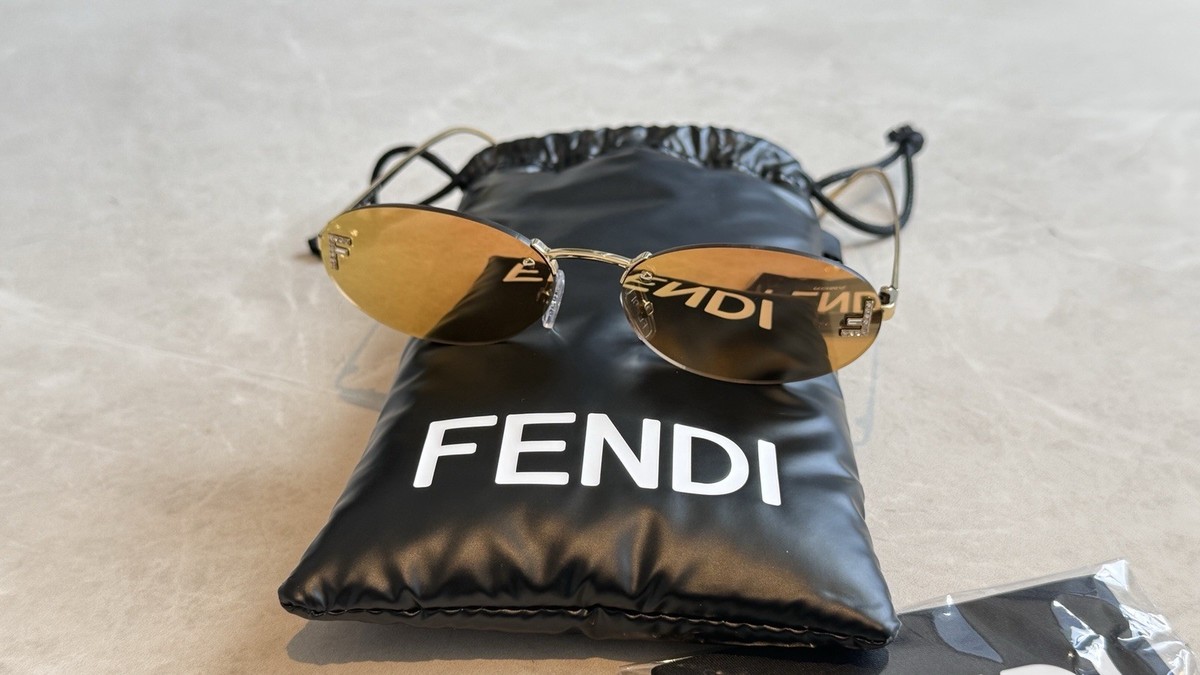 Fendi FIRST CRYSTAL Women Sunglasses Rose Brown Oval FE4075US 28Y NEW AUTHENTIC FENDI First Crystal FE4075US 28Y Rose Gold Light Brown Lens  main image 4