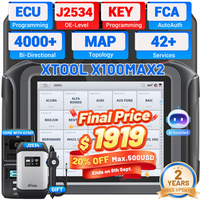 2026 XTOOL X100 MAX2 Car Key Programmer & Diagnostic Tool J2534 E.CU Programming