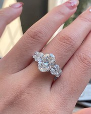 4.30 Ct Oval Cut Lab Grown Diamond Engagement Real Ring in Solid 950 Platinum