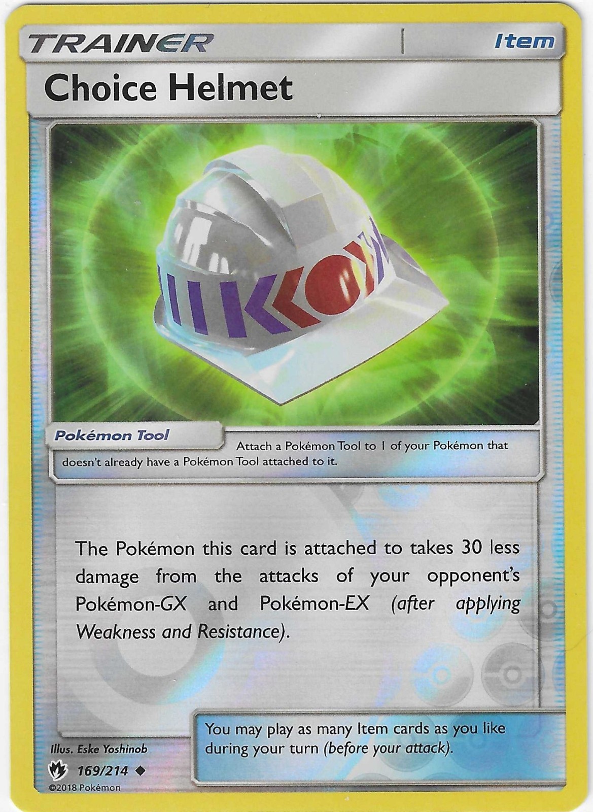 Pokemon CHOICE HELMET REVERSE HOLO Sun & Moon Lost Thunder 169/214 PACK FRESH