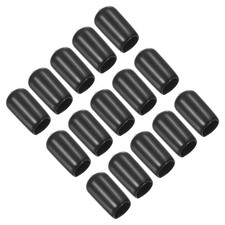 15Pcs 9mm Snooker Cue Tip Cover Pool Cue Tips Rubber Cover Black