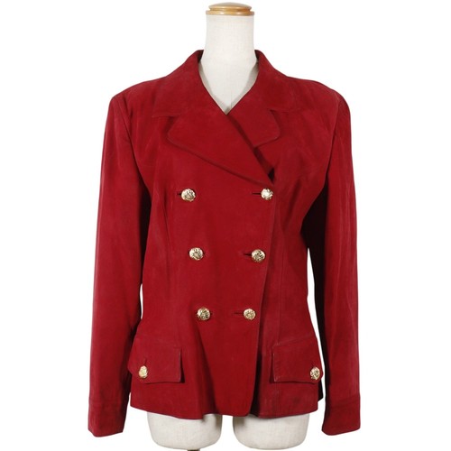 LOEWE leather jacket tailored jacket vintage Red leather Women