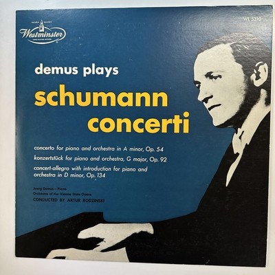 Demus Plays Schumann Concerti LP Vinyl Record Schumann Westminster WL 5310 Demus