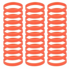 100 Pcs Silicone Bracelets Wristbands, Elastic Blank Sports Bands, Light Red