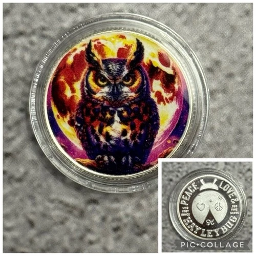 Haley Bug Mint 1/10 oz .999 Silver Round  "OWL OF THE ABYSS " In Capsule