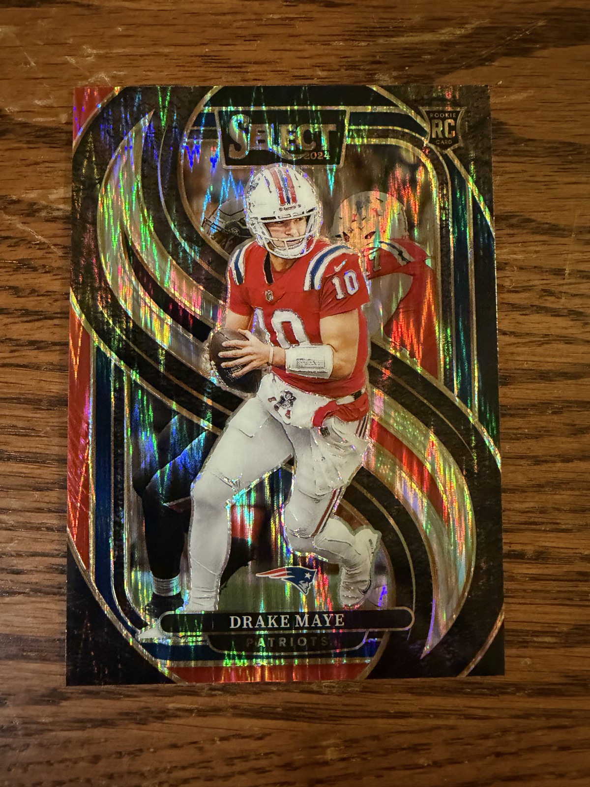 2024 Select Premier Level Drake Maye #113 Red & Blue Shock (B) RC Pats Rookie