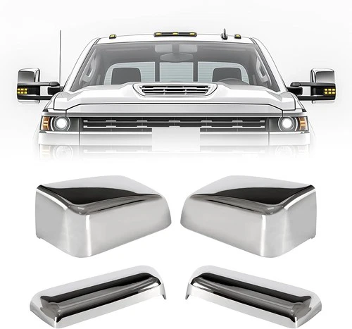 Tow Mirror Cap Cover Replace Fit For 2014-2019 Chevy Silverado GMC Sierra Chrome