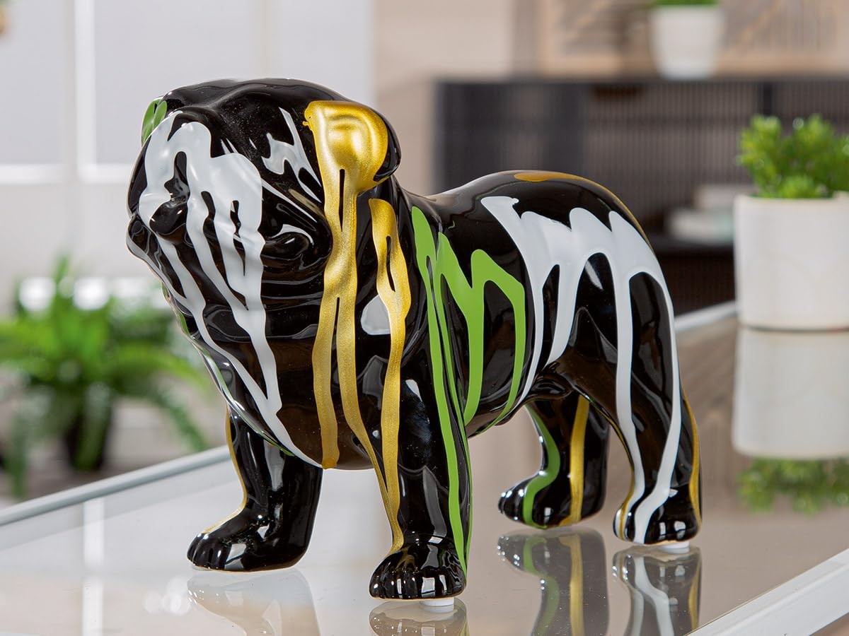 Pack of 2 Figure, Dog, Ceramics, black, PU 2, L. 10 cm, W. 22 cm, H. 16 (G8H)