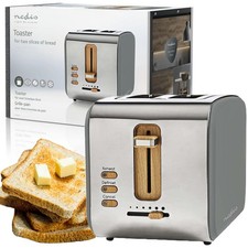 TOSTAPANE VINTAGE PROFESSIONALE SCONGELAMENTO SOFT TOUCH 900W GRIGIO NEDIS