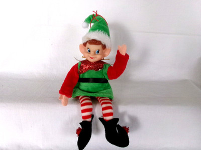 Modern Poseable 11'' CHRISTMAS ELF PIXIE KNEE HUGGER SHELF SITTER