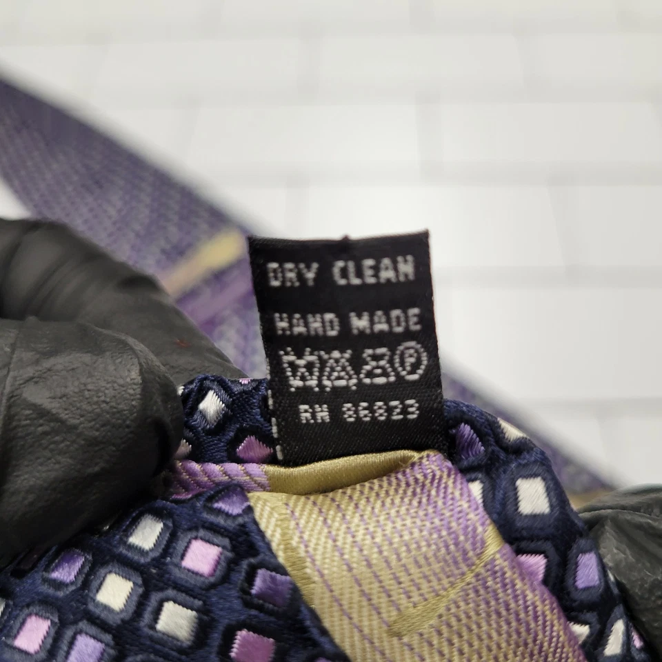 Corbata de seda geométrica multicolor Roberto Villini Couture para hombre talla 58" x 4" Foto 4 de 4