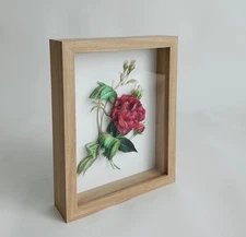Shadow Box Frame Display Case Wooden Picture Frame with Glass Wall and Tabletop