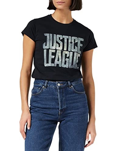 CID Women's Justice League Movie-Logo T-Shirt XL Black