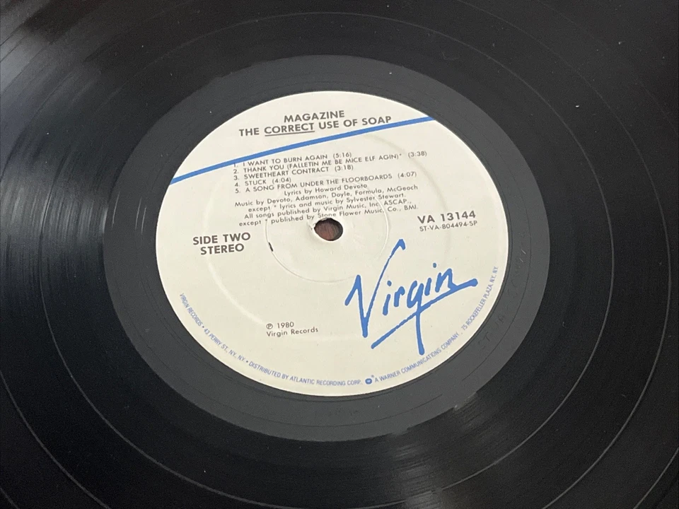 MAGAZINE 1980 US VIRGIN PROMO LP THE CORRECT USE OF SOAP TIMER SHEET UNPLAYED - Image 3 of 4