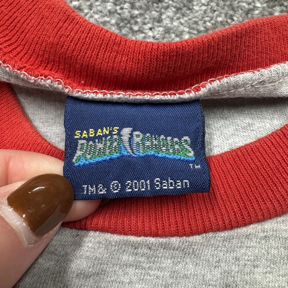 Vintage Power Rangers Shirt Boys Small Medium Kids Gray MMPR Wild Force Y2K 00s - Image 4 of 4
