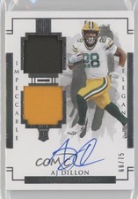 2020 Panini Impeccable Elegance Rookie Autos 66/75 AJ Dillon #124 Auto 1bf8