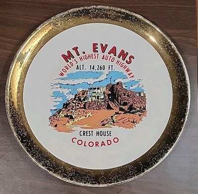 Mt. Evans Colorado Collectors Plate Worlds Highest Auto Highway.