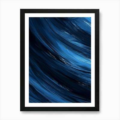 Abstrakt Blau Welle 2 Kunstdruck Gerahmt Wandbild Poster Leinwanddruck Bild