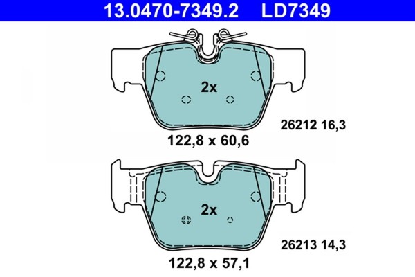 Bremsbelagsatz Scheibenbremse ATE Ceramic 13.0470-7349.2 FüR BMW 2Er F44 X2 F39-image