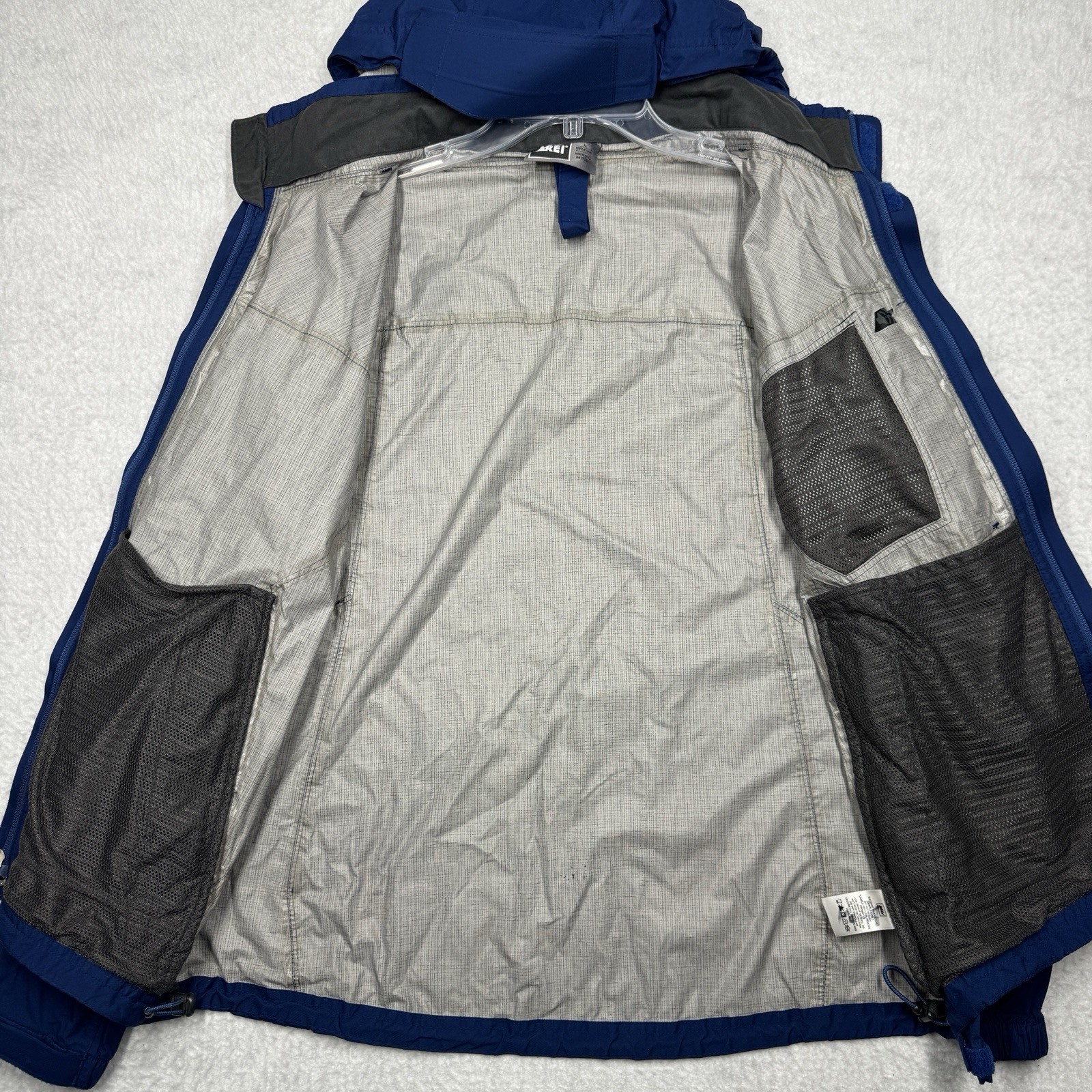 REI E1 Elements Rain Jacket Blue Waterproof Full … - image 7