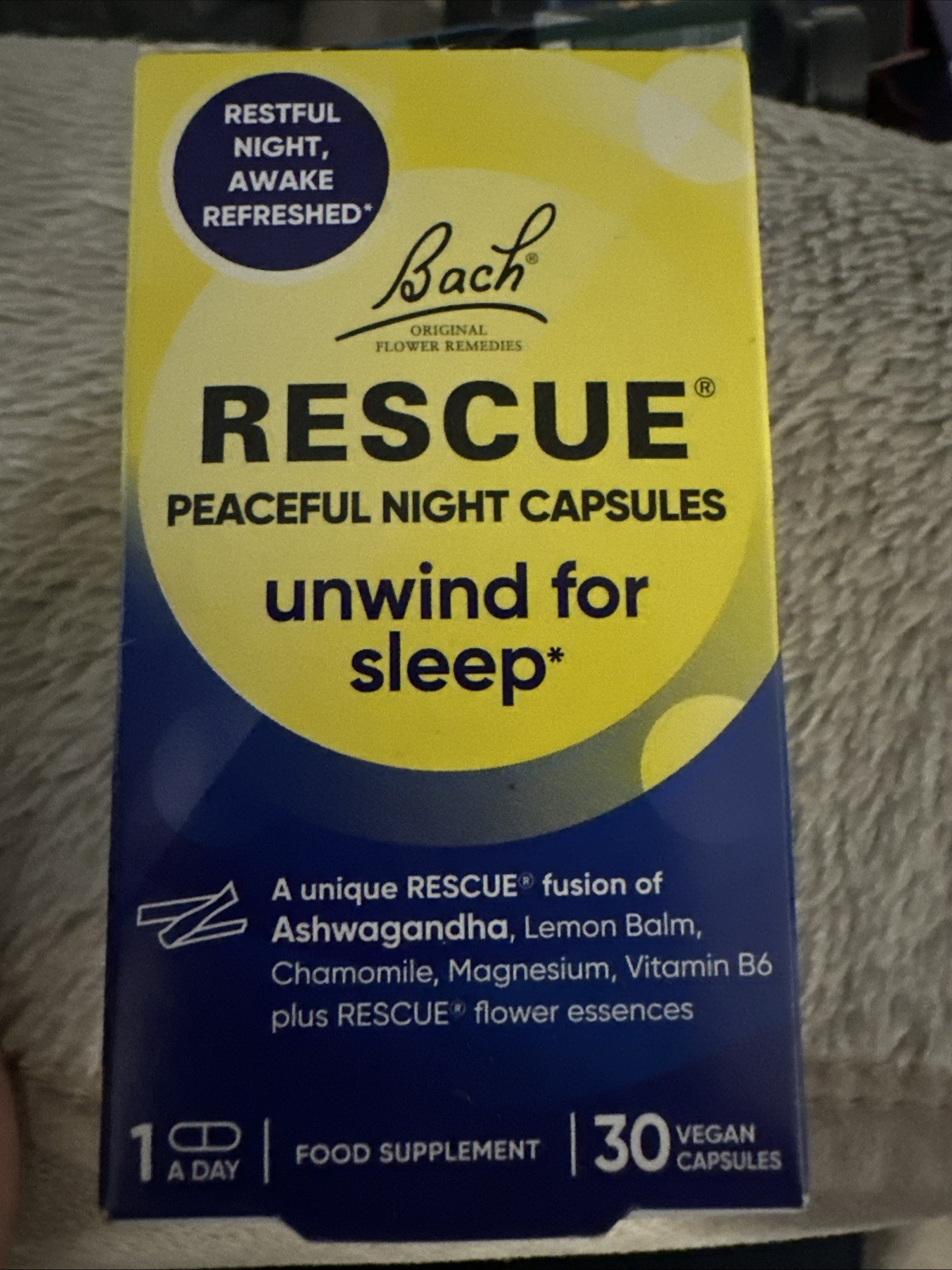 Bach Rescue Peaceful Night Capsules - Unwind For Sleep (30) BBE 12/2027