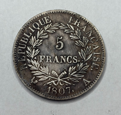 Coin 5 Francs 1807 France Napoleon