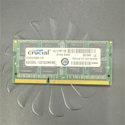 Crucial 8GB DDR3L SO-DIMM PC3-10600 1333MHz RAM CT8G3S1339M-Y16F