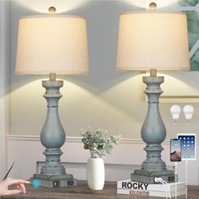29" Tall Table Lamp for Living Room Set of 2,Coastal Bedside Nightstand Lamps...