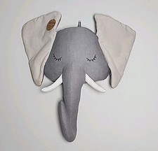 Vegala Plush Elephant Head Wall Mount Hanging Decor For Baby Nursery Safari Room