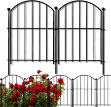Decorative Garden Fence 17in x10ft, 10 Pack Rustproof Metal No Dig Fence Animal