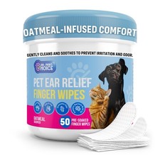 Dog Ear Cleaner Wipes - Easy Cat  Dog Ear Infection Treatment  Odor Eliminator