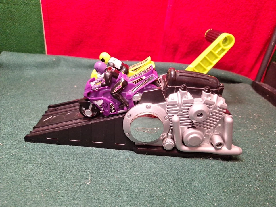 Винтаж 2002 Mattel Hot Wheels Hyper Wheels рукоятка em двойная мотоциклетная пусковая установка - Изображение 2 из 4