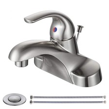 WOWOW Bathroom Faucet 1 Handle Low Arc Single Handle 4 inch Centerset Bathroom S