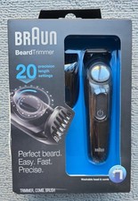 Braun Beard Trimmer 20 Precision Length Settings Washable BT3020 TORN BOX READ