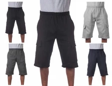 Pro Club Men's Six Pocket Fleece Cargo Shorts
