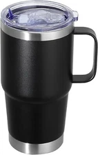20 Oz Stainless Steel Tumbler With Handle Metal Insulated Coffee Travel Mug With