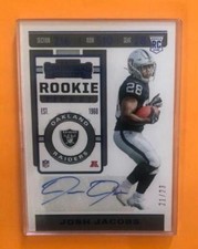 2019 PANINI CONTENDERS FOOTBALL ROOKIE TICKET  JOSH JACOBS AUTO #106 21/23
