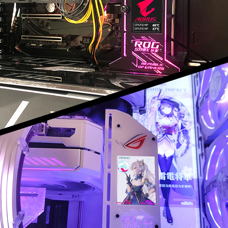 Graphic Video Card Bracket VGA Holder 2.4" LCD RGB CPU GPU RAM Monitor - Image 3 of 4