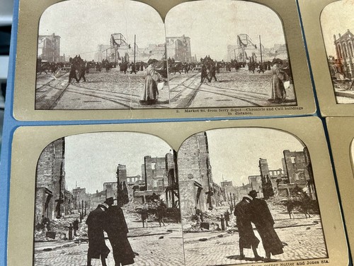 Lote de tarjetas fotográficas Stereoview 1906 San Francisco Earthquake Disaster - Imagen 3 de 9