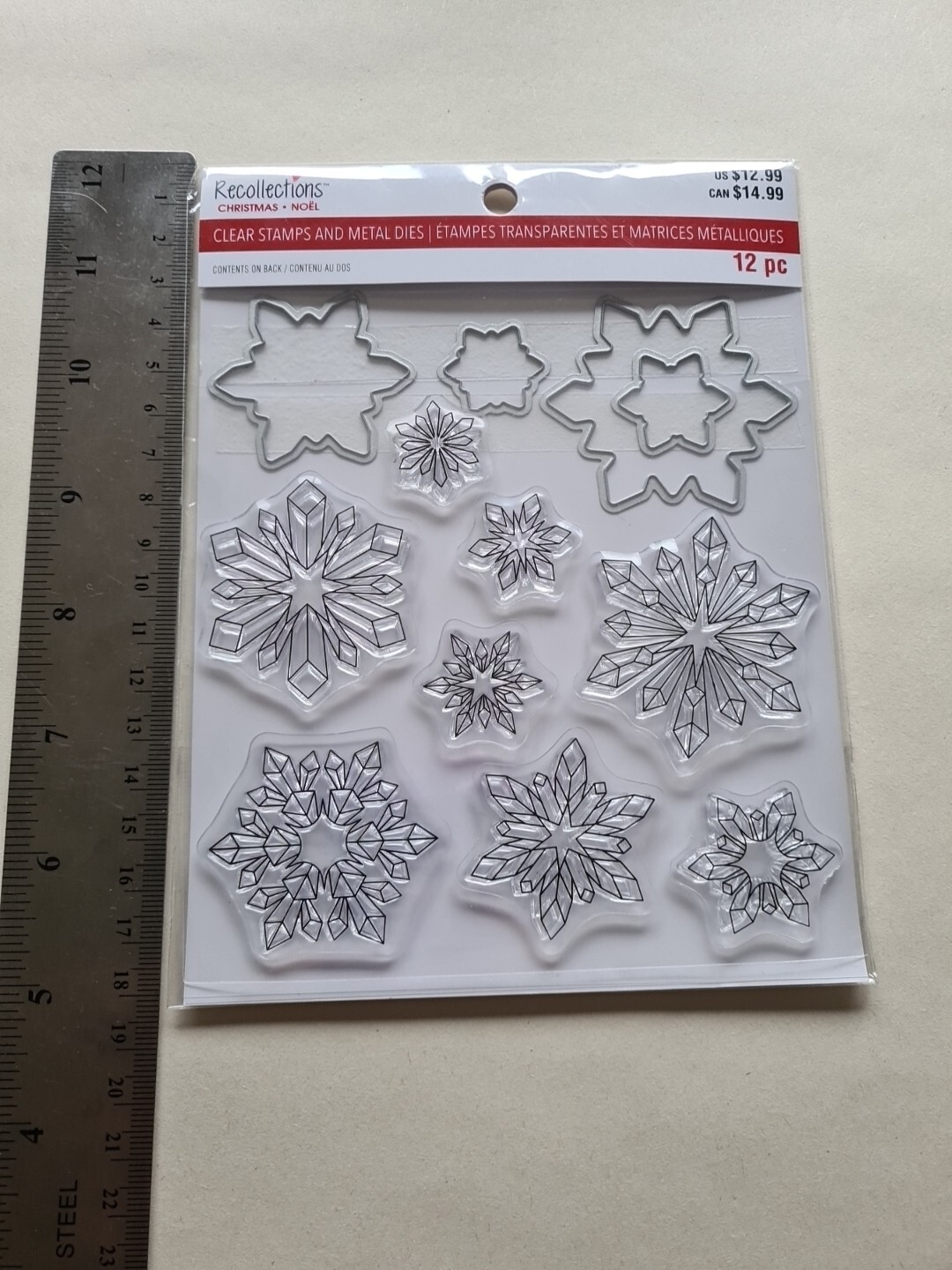 RECOLLECTIONS CLEAR STAMPS & DIES SET ""SNOWFLAKES"" 723185 BNIP NEW