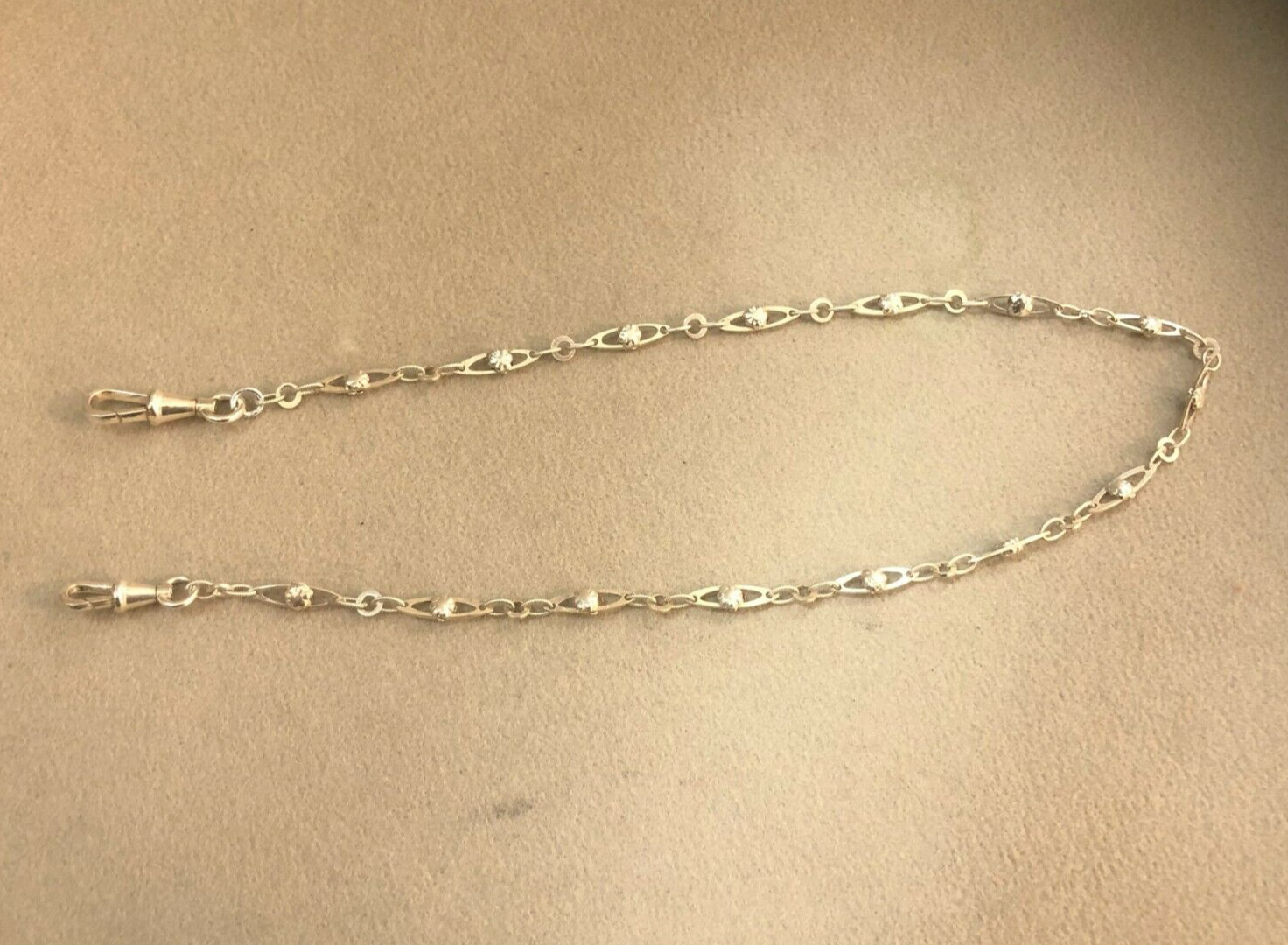 Antique Solid Silver Hallmarked Pocket Watch Chai… - image 2