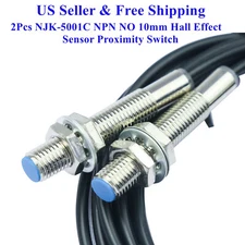 2Pcs NJK-5001C NPN NO 10mm Hall Effect Sensor Proximity Switch DC 6~36V US