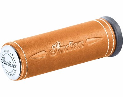 Indian Motorcycle Genuine Leather Handlebar Grip Wraps, Pair, Desert Tan | 2879999-05