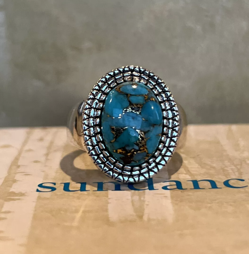 NWT Sundance Catalog Silver Turquoise Serendipity Ring size 7 118