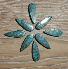 Natural Teardrop Arizona Blue copper turquoise Loose Wirewrap Cabochon Gemstone