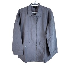 New Monrow Vintage Shirt Jacket Womens L Neptune Long Sleeve Cotton Hj0207